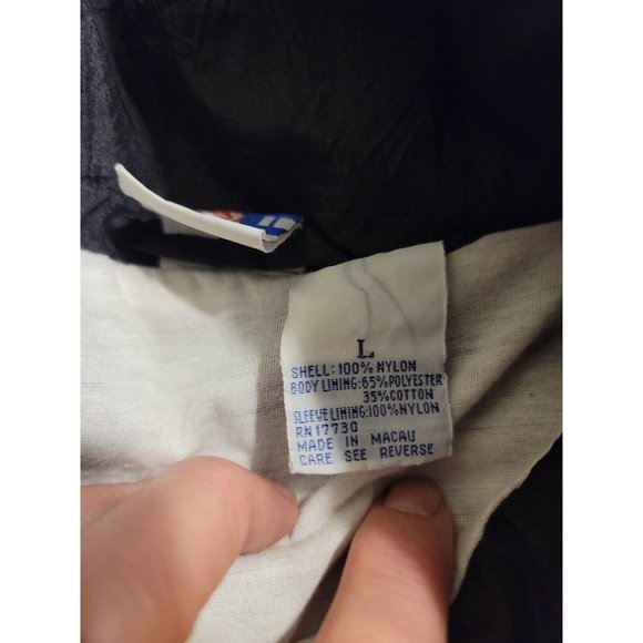 Pro Spirit Vintage Full Zip Black Blue Lined Wind Jacket Size L - Picture 4 of 5